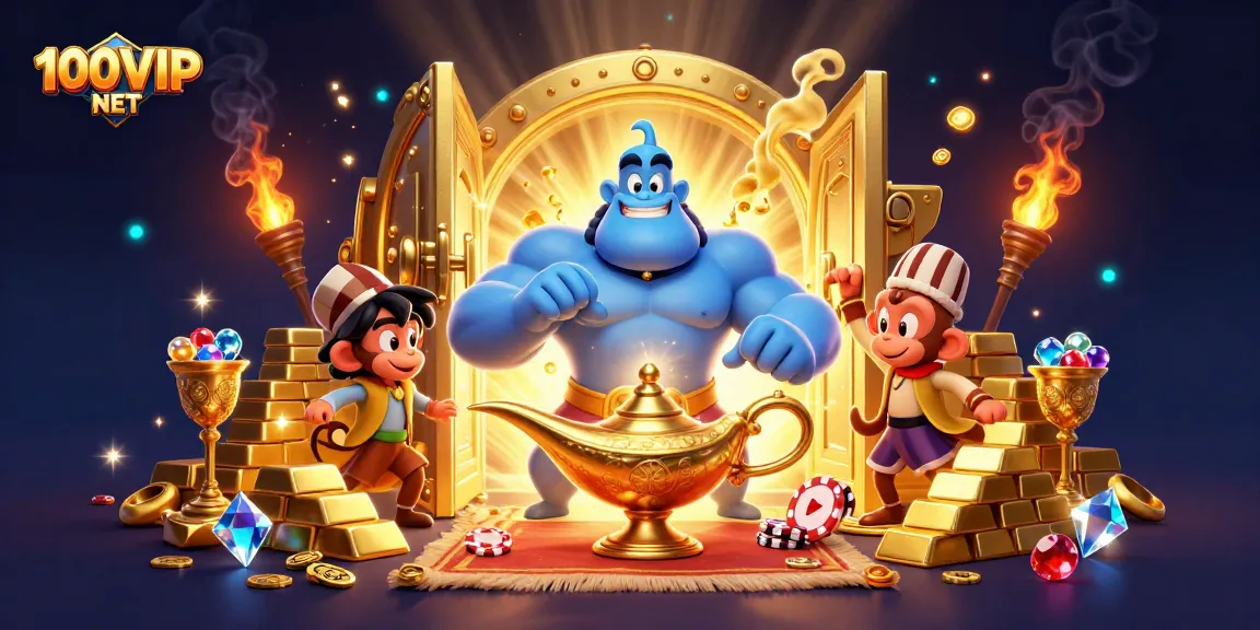 Engage in thrilling gaming experiences with 100VIP NET casino showcasing stunning 3D graphics and captivating elements.