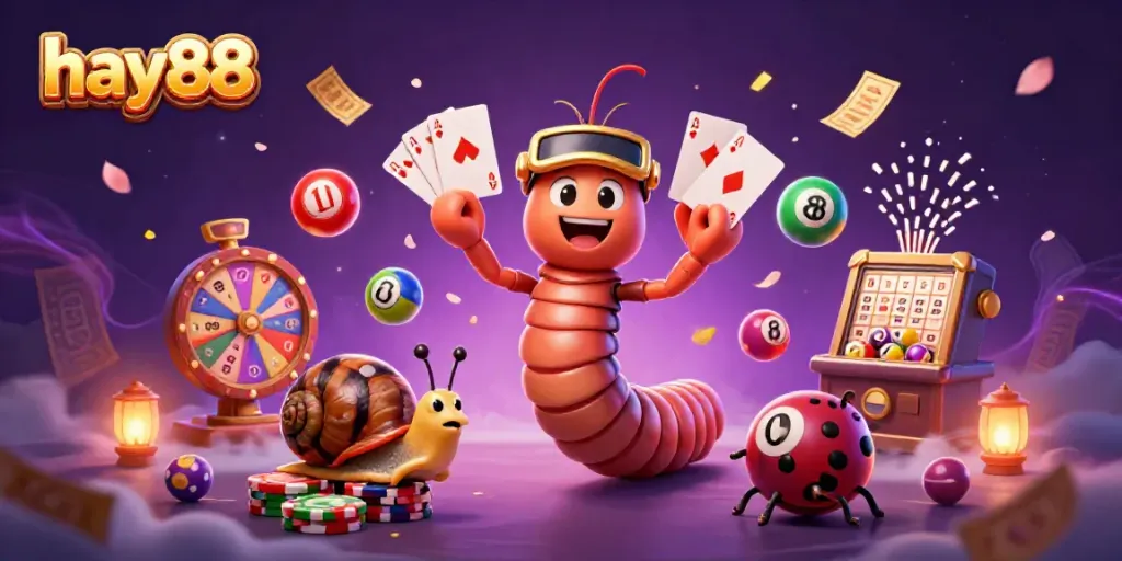Experience excitement at hay88 with lively characters and vibrant gambling elements in a dynamic casino scene.