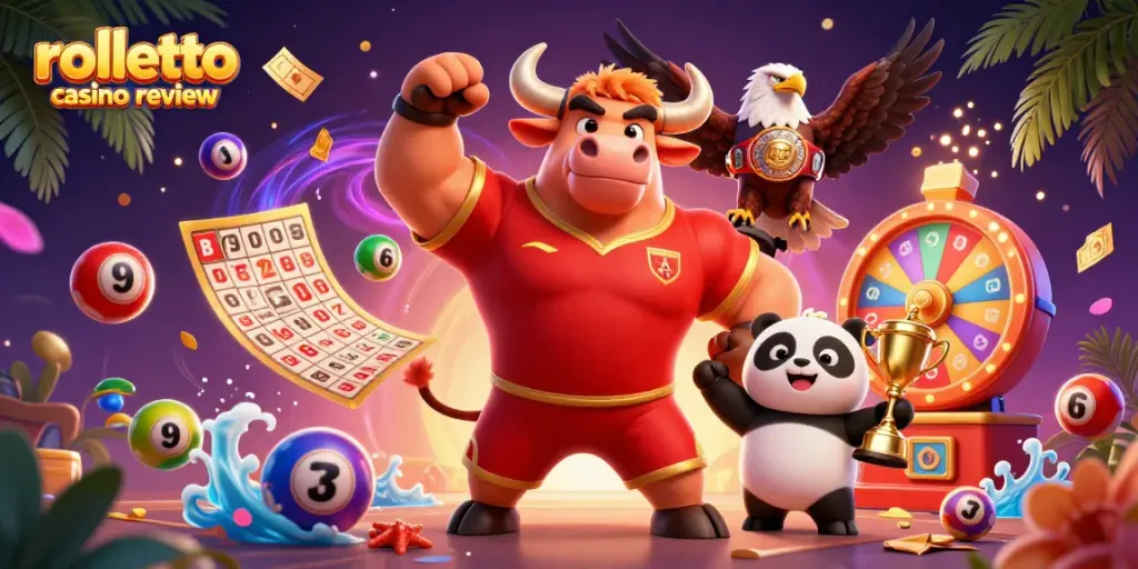 Experience the excitement of Rolletto Casino Review with engaging characters and dynamic game elements.
