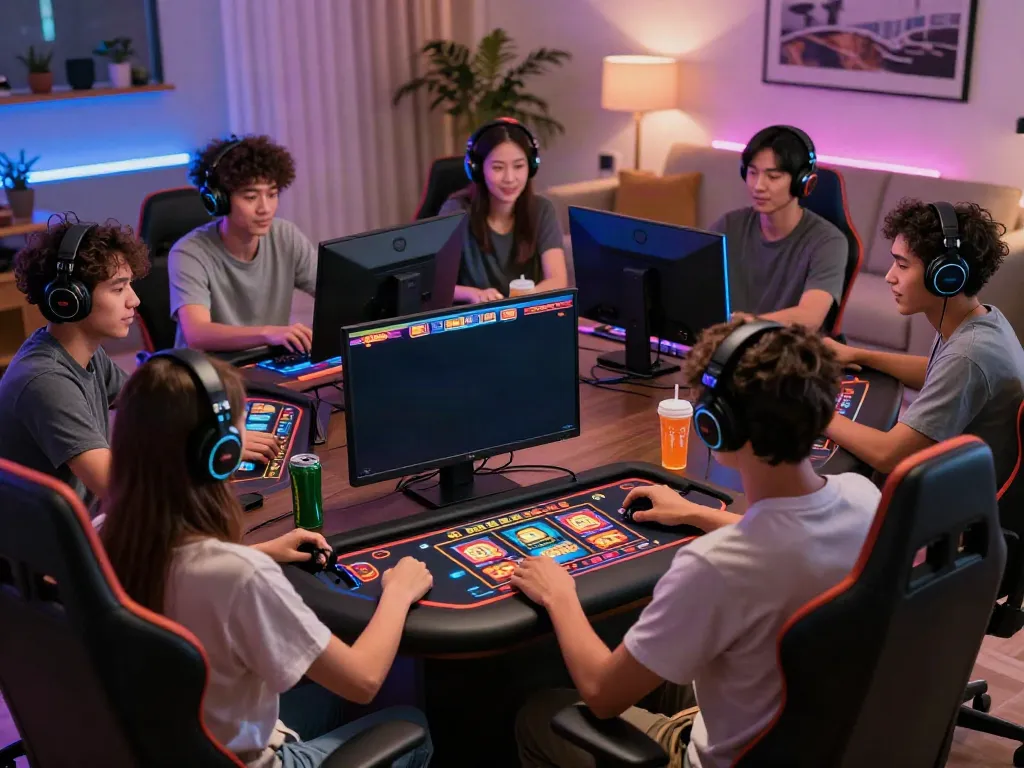 Engaging online gaming scene showcasing friends enjoying a vibrant casino experience at https://nbet.page/.