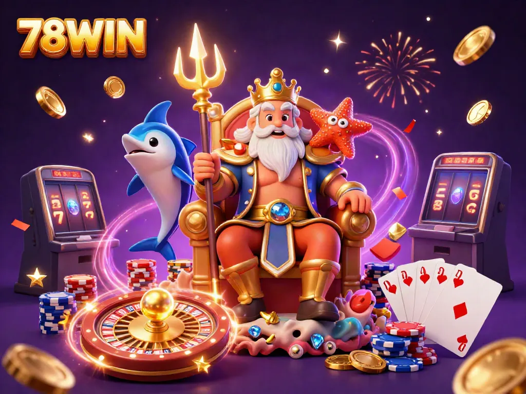 Players engage in vibrant casino adventures with 78WIN's nautical theme and dynamic gaming elements.