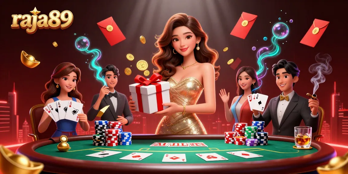 Engage with raja89, the top gaming platform showcasing festive casino themes and dynamic poker elements.