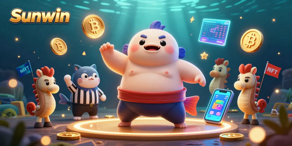 Spin the reels at Sunwin, featuring an underwater casino scene with sea creatures enjoying the game.