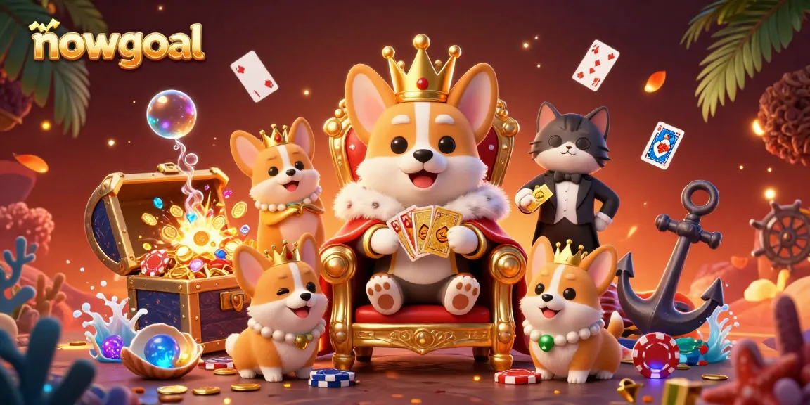 Track scores and odds efficiently with nowgoal, where the royal corgi presides over a dynamic casino scene.