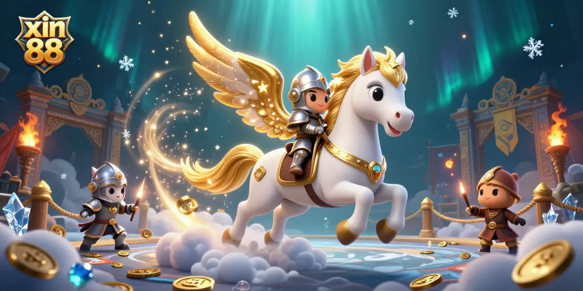 Experience thrilling action with xin 88 as the celestial horse charges through a dynamic casino adventure.