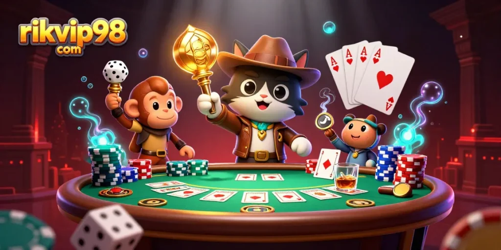 Engage in thrilling gameplay at rikvip98 com with the explorer cat uncovering treasures.