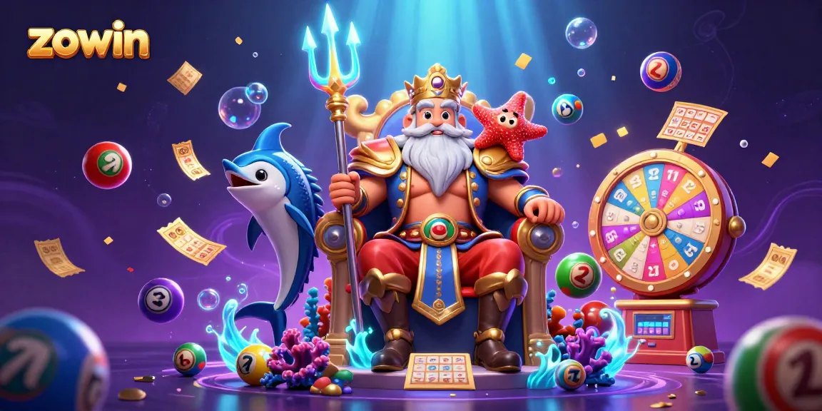 Experience the excitement of zowin with vibrant games and dynamic lottery elements in an engaging casino scene.