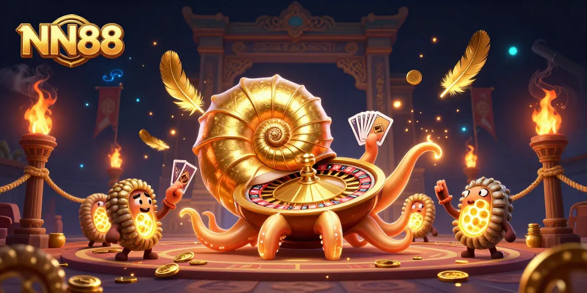 Experience exhilarating gameplay at NN88 with a dynamic 3D illustration showcasing casino excitement.