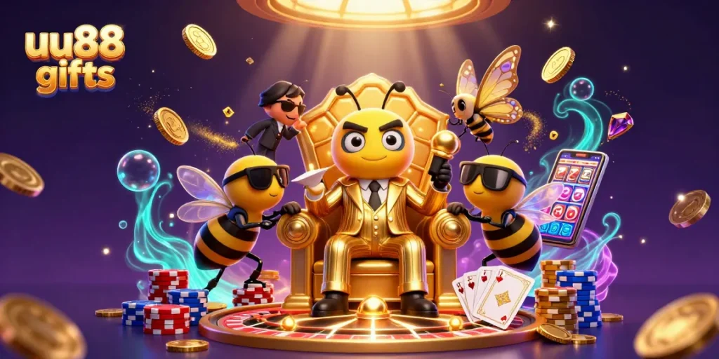 Experience thrilling action at uu88 gifts with an engaging 3D casino illustration showcasing vibrant games.