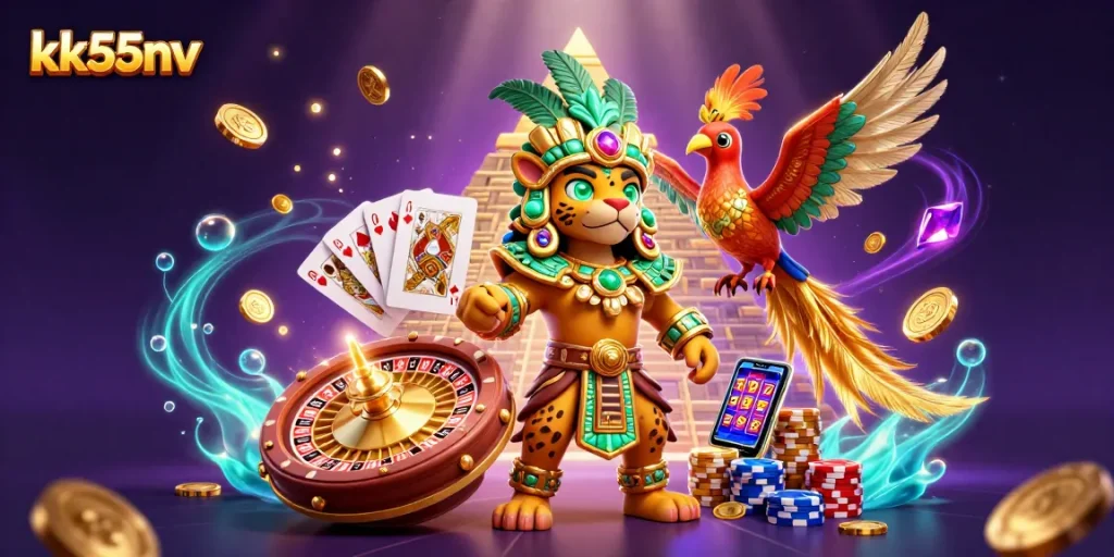 Experience thrilling gameplay at kk55nv with a vibrant casino scene featuring dynamic characters and exciting game elements.